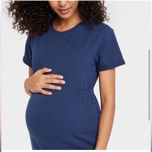 The Nines by Hatch women’s short sleeve French terry maternity jumpsuit - Picture 4 of 6